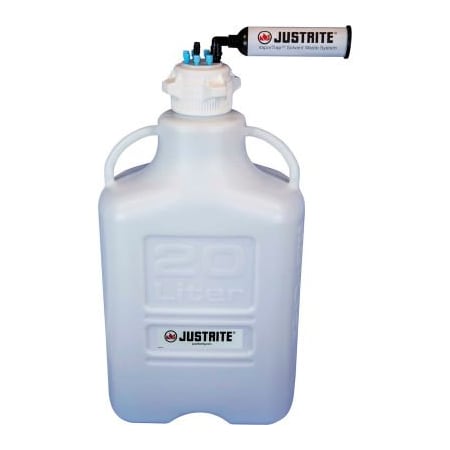 Justrite Justrite 12808 VaporTrap Carboy With Filter Kit, HDPE, 20-Liter, 7 Ports 12808